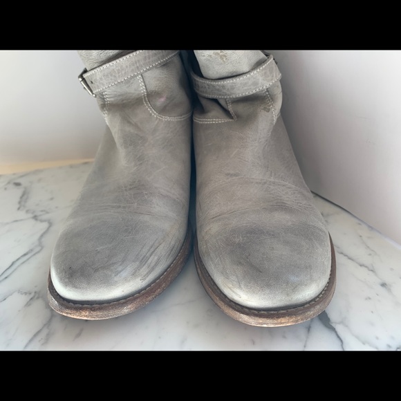 Belstaff Shannon buckled leather Grey boots - Picture 6 of 8